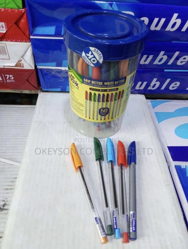 Win Maxx Assorted Colour Ballpoint Pens (50-Pack Tub)