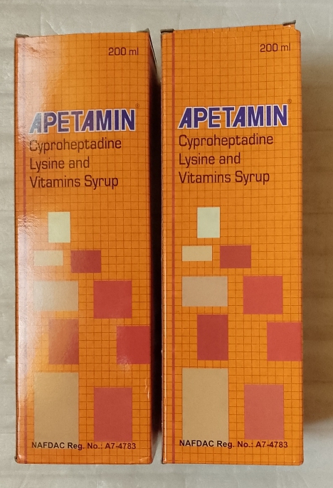 Apetamin - Cyproheptadine, Lysine and Vitamins Syrup for Weight Gain and Appetite Booster
