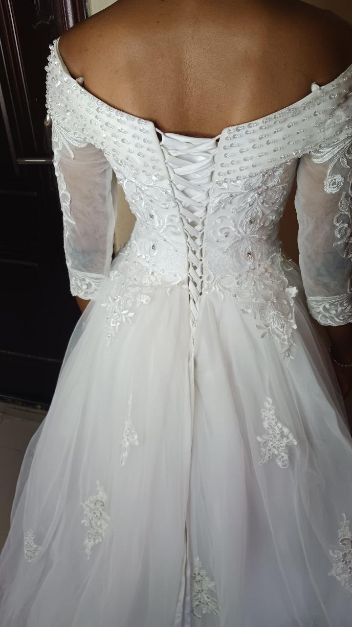 Enchanted Off-Shoulder Beaded Gown