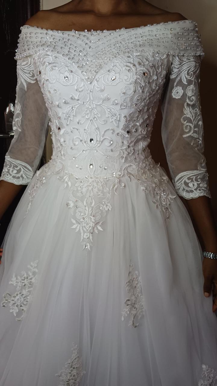 Enchanted Off-Shoulder Beaded Gown