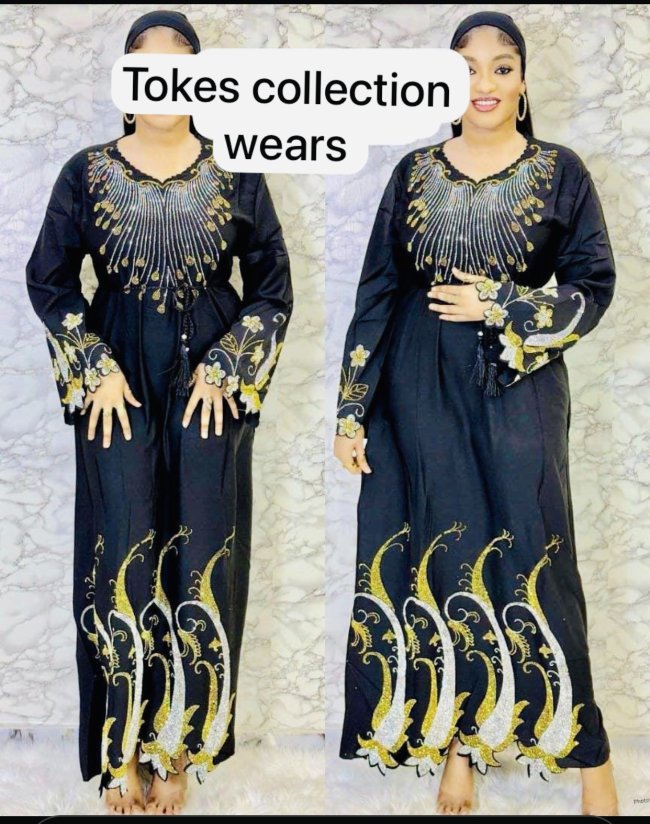 Amira Gold-Embroidered Abaya